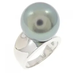 K18WG 黒蝶パール リング 14.8mm