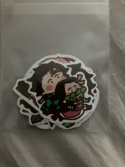 まとめ) 鬼滅の刃 ステッカー + ガチャ アクリル (竈門 炭治郎 我妻 善逸 伊之助)