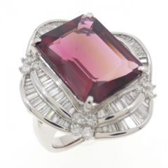 Pt900 グリーントルマリン プラチナ リング 11号 11.31ct - メルカリ