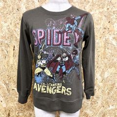 [Used] [Impression AB] MARVEL COMICS Women's M Gray-Brown Sweatshirt, Fleece Lined, Spider-Man, Avengers, Long Sleeve