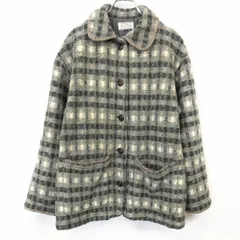 【中古】[印象A] Foxfire フォックスファイヤー コート / ジャケット レディース L グレー系 アクリル×毛×ポリ ボタン留め ステンカラー ラウンドカラー 中綿 カラフルネップ 裏地付き チェック 長袖のサムネイル