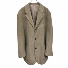 【中古】[印象AB] Allegri アレグリ テーラードジャケット メンズ LL XL 50 ヘザーベージュ ポリ100%(裏地：キュプラ100%) 内ポケット×２ 無地 ノーベント 肩パッドは無し ３つボタン 微起毛 長袖 総裏地のサムネイル