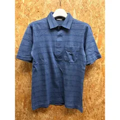 古着 arnold palmer アーノルドパーマー M メンズ ポロシャツ ボーダー柄 胸ポケット付き カットソー 半袖 綿×ポリエステル ネイビー 紺