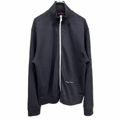 古着 ジェイクルー J.CREW スウェットブルゾン カットソージャケット 裏毛 ハイネック ダブルジップ 無地 長袖 綿100% L ネイビー 紺 メンズ