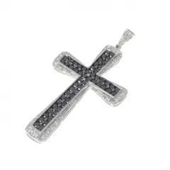 K18WG/K18BG クロス ダイヤモンド ペンダント 2.00CT