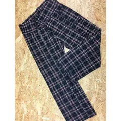 古着 ※ブランド不明 パンツ ポケットは1つ チェック柄 ロング 不明(ウエスト84cm) ブラック×レッド×ベージュ メンズ(?)