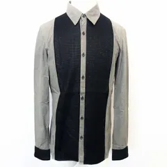 古着 OURET BLACK RESORT オーレット ブラックリゾート - メンズ 長袖シャツ カフスと前身頃が麻生地風 綿100%(別布：綿100%) グレーベージュ系