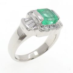 PT900 エメラルド 6.24ct ダイヤモンド 0.86 リング 鑑別 天然 - メルカリ
