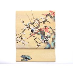 未使用品 袋帯 膨れ織 墨描き 4m38cm カジュアル フォーマル お洒落