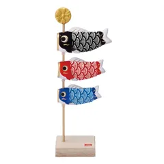 新品 [薬師窯] 五月人形 日本製 端午の節句 ミニ コンパクト 手のひらサイズ 陶器 錦彩 ちりめん 鯉のぼり飾り