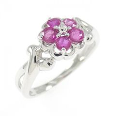 美品】ルビー フラワーデザイン リング 0.56ct プラチナ - メルカリ