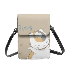 新品 夏目友人帳 ニャンコ先生 猫 スマホポーチ本革 ショルダーバッグ 薄い レディース メンズミニポーチ 人気 財布 斜め掛け バッグ