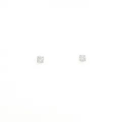 K10WG ソリティア ダイヤモンド ピアス 0.10CT