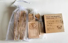 ヴィンテージスタンプ/スタンプ ハンコ まとめ売り / ダイアリーデコ 英語 レタリング ラベル ウッド 木