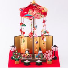 値下！即納♪○新品♪高さ37cm ちりめん五月人形 吊るし輪飾り 兜飾り