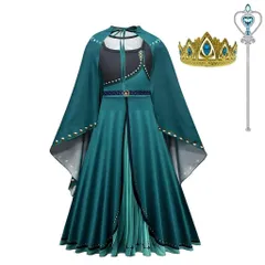 新品 [Dressy Daisy] 幼児 女の子 プリンセス アナ 戴冠式 コスチューム コスプレ 子供 スカート 雪の女王 ドレス ハロウィン 仮装 アクセサリー 付き サイズ 7～8歳