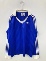 adidas アディダス ポロシャツ M ブルー ストライプ柄 ワンポイント ブランドロゴ ライン柄 長袖