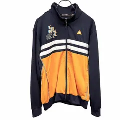 古着 ルコックスポルティフ ゴルフコレクション 若干薄手 ジャケット ブルゾン ハイネック 長袖 ポリ100% L 紺×オレンジ×白×グレー メンズ