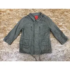 【中古】[印象BC] GOUT COMMUN グーコミューン レディース M カーキ・グリーン系 綿100% 薄手 ジャケット ミリタリーテイスト 無地 ウエスト紐アリ 長袖のサムネイル