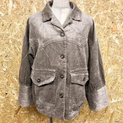 【中古】[印象AB] W CLOSET ダブルクローゼット レディース F ダークブラウン 綿100% コーデュロイジャケット 裏地付き オープンカラー ボタン留め 無地 長袖のサムネイル