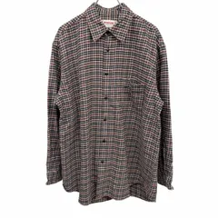 【中古】[印象AB] マックレガー McGREGOR 起毛 ネルシャツ チェック 長袖 胸ポケット レギュラーカラー 綿100% L 紺×赤系×グレー×生成り メンズ