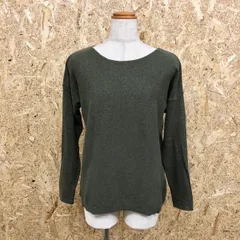 【中古】[印象BC] OLD NAVY オールドネイビー レディース(メンズ？) M メランジグリーン系 ウール風カットソー ドロップショルダー 丸く 無地 長袖のサムネイル