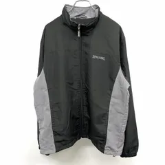 【中古】[印象BC] SPALDING スポルディング ジャケット メンズ LL 2L XL ブラック 黒×グレー ポリ100% 長袖 少し薄手 微起毛裏地 ハイネック ロゴプリントのサムネイル