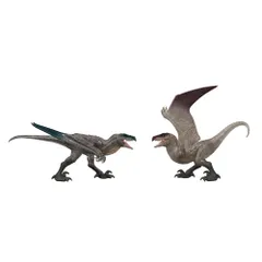 新品 マテル ジュラシックワールド(JURASSIC WORLD) 赤いダメージ！ミュータドン 子供向けフィギュア 恐竜 おもちゃ フィギュア2体 4歳から グレー JLD30