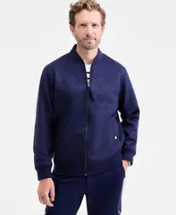 クラブルーム メンズ アウター ジャケット・ブルゾン スエード ジャケット Club Room Mens FauxSuede Baseball Collar Jacket Navy Blue ネイビー