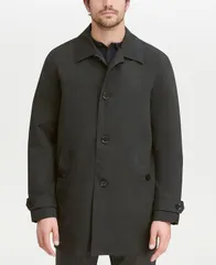 コールハーン メンズ アウター ジャケット・ブルゾン コート Cole Haan Mens ButtonFront Water Resistant Rain Coat Black ブラックのサムネイル