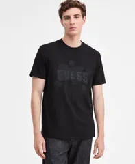 ゲス メンズ トップス Tシャツ 半袖 グラフィック GUESS Mens Peony Stitch ShortSleeve Graphic TShirt Jet Black A996 ブラック