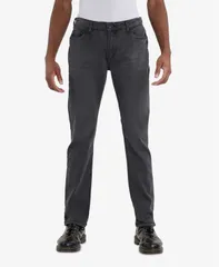 カルチュラ メンズ ボトムス デニムパンツ スリムフィット ジーンズ CULTURA Mens Slim Fit Stretch Jeans Dark grey グレー