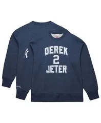 ミッチェルネス メンズ アウター パーカー・スウェット ヴィンテージ スウェット シャツ ロゴ フリース Mitchell Ness Mens Derek Jeter Heather Navy Newのサムネイル