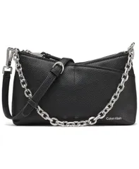 カルバンクライン レディース バッグ ミニ Calvin Klein Zoe Chain Mini Crossbody Bag Black Silver ブラック