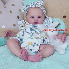 【リアルな3Dペイント】リボーンベビードール 48cm 19インチ 見える静脈 柔らかいビニール手足 布製ボディ 新生児 アートトイ 女の子 誕生日プレゼント