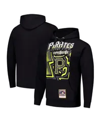 ミッチェルネス メンズ アウター パーカー・スウェット Mitchell Ness Mens Black Pittsburgh Piratesidewalk Sketch Pullover Hoodiのサムネイル
