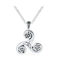 ブリング レディース アクセサリー ネックレス・チョーカー・ペンダントトップ レース Bling Jewelry Celtic Triquetra Spiral Knot Pendant Necklace in Oxidized Sterling Silver