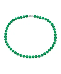 ブリング レディース アクセサリー ネックレス・チョーカー・ペンダントトップ レース Bling Jewelry Simple 7MM Ball Beadyed Green Agate Strand Necklace Sterling Silver 19 In