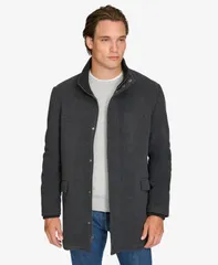 コールハーン メンズ アウター ジャケット・ブルゾン コート Cole Haan Mens FullZip StandCollar Car Coat Charcoal チャコール