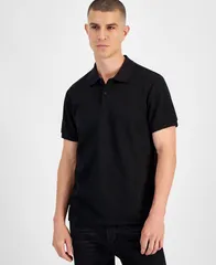ゲス メンズ トップス ポロシャツ リラックスフィット セーター GUESS Mens Peony Relaxed Fit Short Sleeve Quatro G Polo Sweater Jetのサムネイル