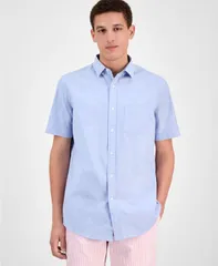 クラブルーム メンズ トップス シャツ オックスフォード ダウン Club Roomenshort Sleeve ButtonDown Oxford Shirt Lupine Blue ブルー