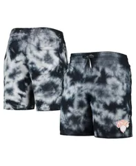 ニューエラ メンズ ボトムス ハーフパンツ・ショーツ ショートパンツ フリース New Era Mens Black New Yorknicks Fleece TieDye Shorts Blackのサムネイル
