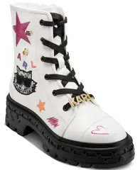 カール ラガーフェルド レディース シューズ ブーツ・レインブーツ レース KARLAGERFELD PARIS Womens Lamprinikonic LaceUp Booties Brightのサムネイル