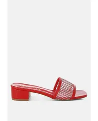 ロンドンラグ レディース シューズ パンプス ヒール London Rag Kenzia Rhinestone Studded SlipOn Heels Red レッド