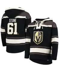 47 ブランド メンズ アウター パーカー・スウェット レース パーカー 47 Brand Mens Mark Stone Black Vegas Golden Knights Player Name and Number Lacer Pullover Hoo