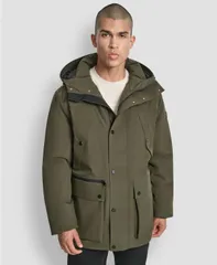 ダナ キャラン ニューヨーク メンズ アウター ジャケット・ブルゾン パーカー DKNY Mens Urban Hooded Parka Jacket Olive オリーブのサムネイル