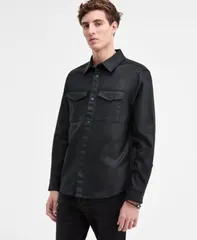 ゲス メンズ アウター ジャケット・ブルゾン シャツ GUESS Mens Theo SnapFront Shirt Jacket Spireのサムネイル