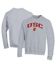 チャンピオン メンズ アウター パーカー・スウェット シャツ ロゴ Champion Mens Heather Gray USC Trojans Arch Over Logo Pullover Sweatshirt Heather Gray グレー