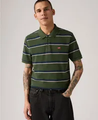 リーバイス メンズ トップス ポロシャツ 半袖 Levis Mens House Mark RegularFit ShortSleeve Polo Shirt Stripe duffel ストライプ