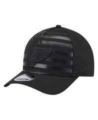 뉴 엘라 남성 액세서리 모자 New Era Mens Black Detroit Red Wings Game Day Stealth Flag 9FORTY AFrame Adjusta